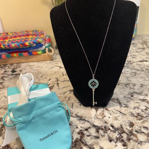 Tiffany & Co. Turquoise and Silver Key Necklace - Picture 1 of 5